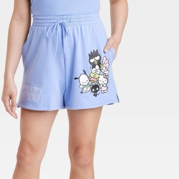 Hello Kitty and Friends Blue Graphic Lounge Shorts - Picture 1 of 7